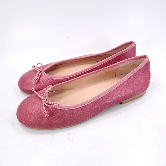 Tizzas Shoes - Tizzas Casual Round Toe Slip On Leather Ballet Flat Womens Size 9 39 Pink